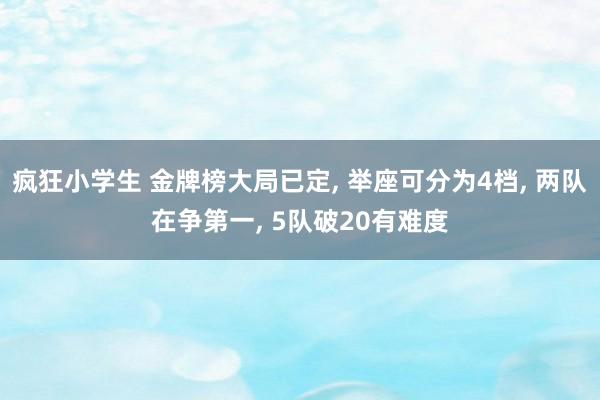 疯狂小学生 金牌榜大局已定， 举座可分为4档， 两队在争第一， 5队破20有难度