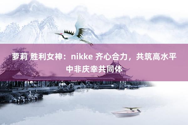 萝莉 胜利女神：nikke 齐心合力，共筑高水平中非庆幸共同体