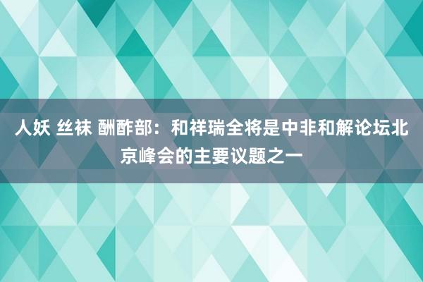 人妖 丝袜 酬酢部：和祥瑞全将是中非和解论坛北京峰会的主要议题之一