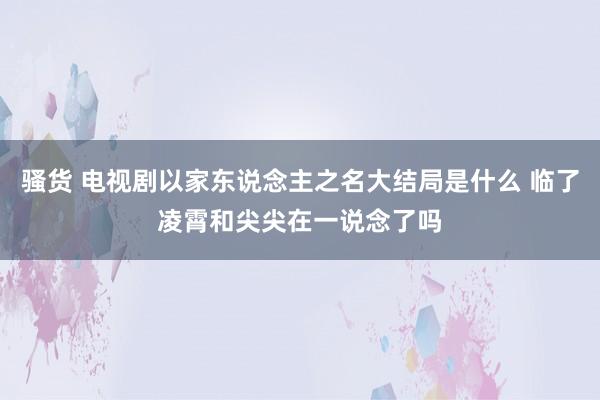 骚货 电视剧以家东说念主之名大结局是什么 临了凌霄和尖尖在一说念了吗